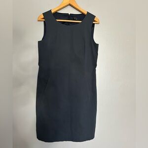 Theory Navy Sleeveless Shift Dress Pockets Back Zip Work Career Women’s Sz 10